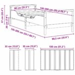 vidaXL Rám postele s matracmi Hnedá 80 x 200 cm Borovicový masív – Obrázok 12