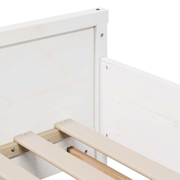 vidaXL Rám postele s matracmi Biela 80 x 200 cm Borovicový masív – Obrázok 9