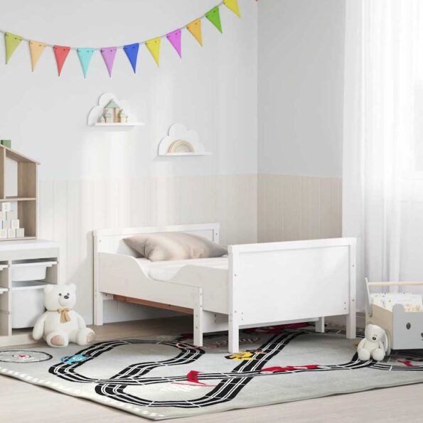 vidaXL Rám postele s matracmi Biela 80 x 200 cm Borovicový masív – Obrázok 2