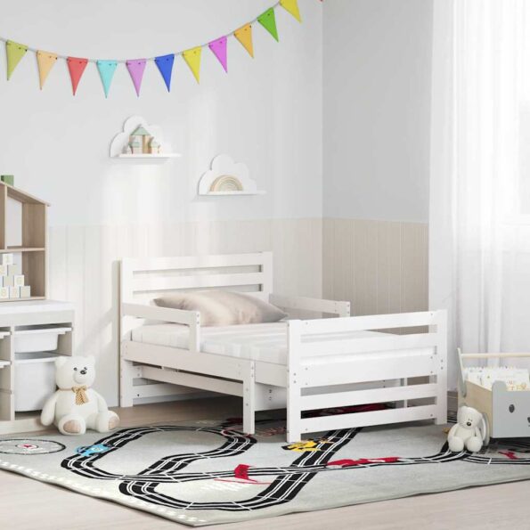 vidaXL Rám postele s matracmi s čelnou doskou Biela 80 x 200 cm – Obrázok 2