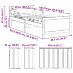 vidaXL Rám postele Hnedá 80 x 200 cm Masívne borovicové drevo – Obrázok 12