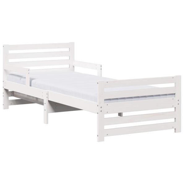 vidaXL Rám postele s matracmi s čelnou doskou Biela 80 x 200 cm – Obrázok 13