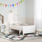 vidaXL Rám postele s matracmi s čelnou doskou Biela 80 x 200 cm – Obrázok 2