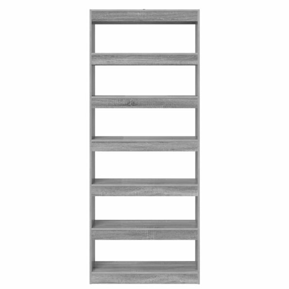vidaXL Knižnica Sivý dub sonoma 80 x 30 x 198 cm Kompozitné drevo – Obrázok 5