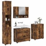 vidaXL Sada kúpeľňového nábytku 4 pcs Tmavý dub 30 x 35 x 192 cm – Obrázok 3