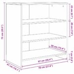 vidaXL Servírovacia skriňa 3 pcs Čierny dub 70 x 41 x 75 cm – Obrázok 11