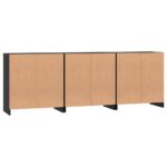 vidaXL Servírovacia skriňa 3 pcs Čierny dub 70 x 41 x 75 cm – Obrázok 9