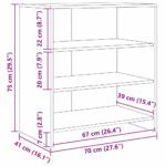 vidaXL Komody 3 pcs dub artisan 70 x 41 x 75 cm Kompozitné drevo – Obrázok 11
