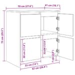 vidaXL Komody 3 pcs dub artisan 70 x 41 x 75 cm Kompozitné drevo – Obrázok 12