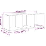vidaXL Sada televíznych stolíkov 3 pcs Hnedá 107 x 35 x 37 cm – Obrázok 11