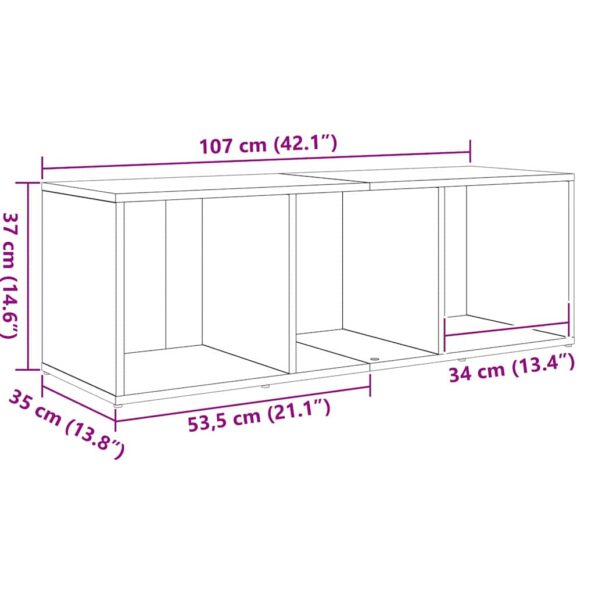 vidaXL Sada televíznych stolíkov 3 pcs Hnedá 107 x 35 x 37 cm – Obrázok 11