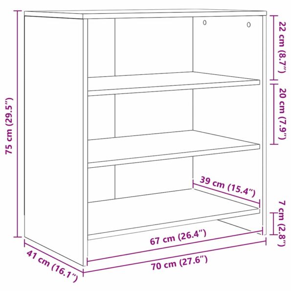 vidaXL Servírovacia skriňa 2 pcs dub artisan 70 x 41 x 75 cm – Obrázok 11