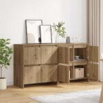 vidaXL Servírovacia skriňa s dverami 2 pcs dub artisan 70 x 41 x 75 cm – Obrázok 4