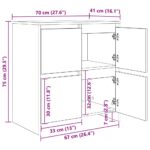 vidaXL Servírovacia skriňa s dverami 2 pcs dub artisan 70 x 41 x 75 cm – Obrázok 7