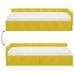 vidaXL Rohový rám postele s matracom Iný 2 pcs Žltá Zamat – Obrázok 12