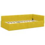 vidaXL Rohový rám postele s matracom Iný 2 pcs Žltá Zamat – Obrázok 6