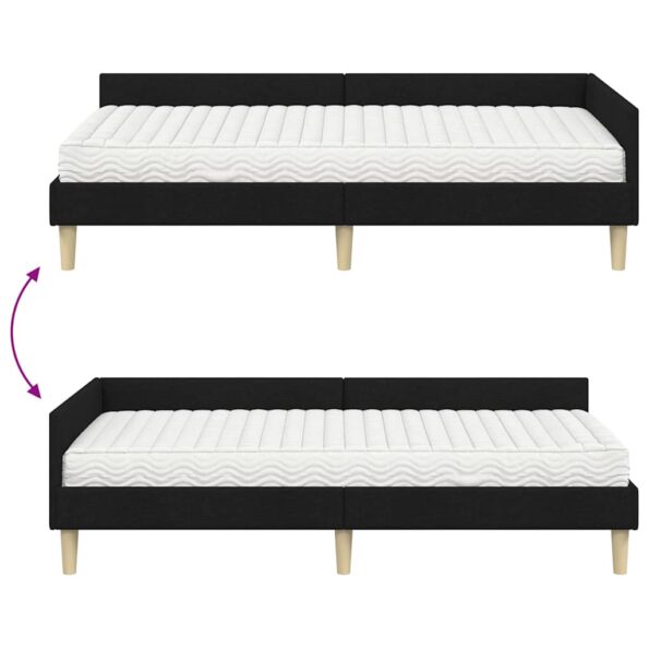 vidaXL Rohový rám postele s matracom Iný 2 pcs Zelená látka – Obrázok 12