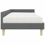 vidaXL Rohový rám postele s matracom Iný 2 pcs Sivá látka – Obrázok 8