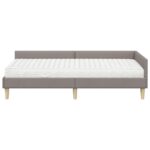 vidaXL Rohový rám postele s matracom Iný 2 pcs Sivohnedá látka – Obrázok 5