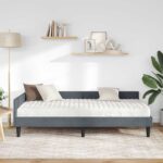 vidaXL Rohový rám postele s matracom Iný 2 pcs Sivá Zamat – Obrázok 3