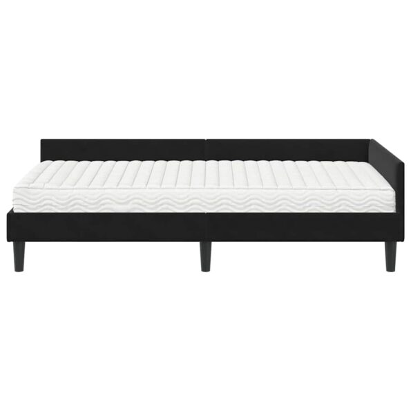vidaXL Rohový rám postele s matracom Iný 2 pcs Čierna Zamat – Obrázok 5