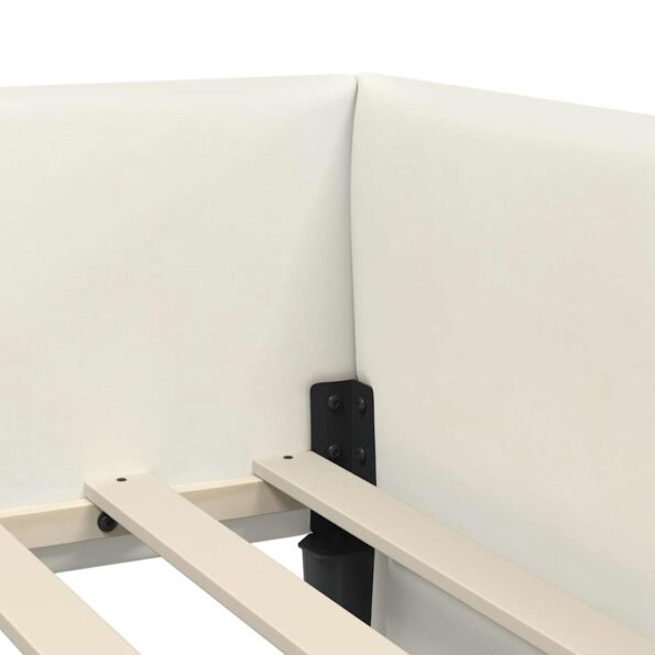 vidaXL Rohový rám postele s matracom Iný 2 pcs Krémová Zamat – Obrázok 10