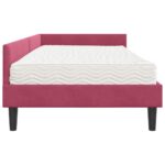 vidaXL Rohový rám postele s matracom Iný 2 pcs Zelená Zamat – Obrázok 8