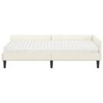 vidaXL Rohový rám postele s matracom Iný 2 pcs Krémová Zamat – Obrázok 5