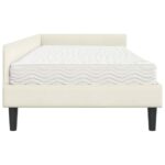 vidaXL Rohový rám postele s matracom Iný 2 pcs Krémová Zamat – Obrázok 8