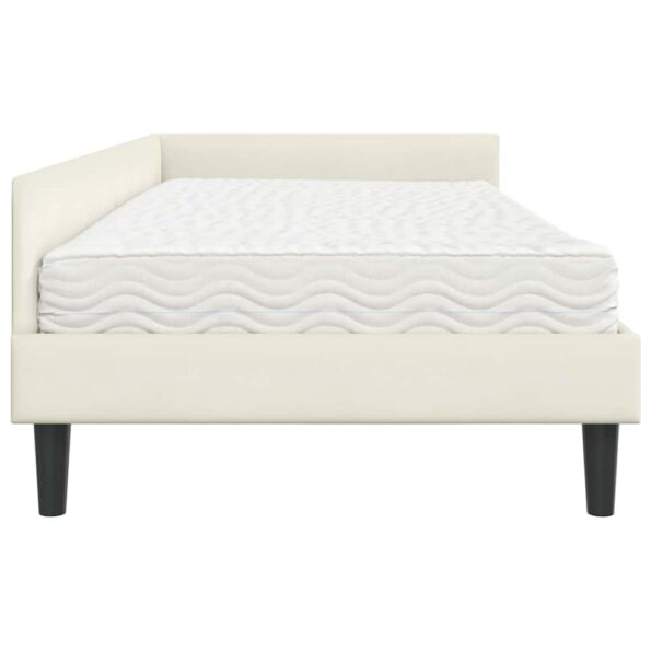 vidaXL Rohový rám postele s matracom Iný 2 pcs Krémová Zamat – Obrázok 8