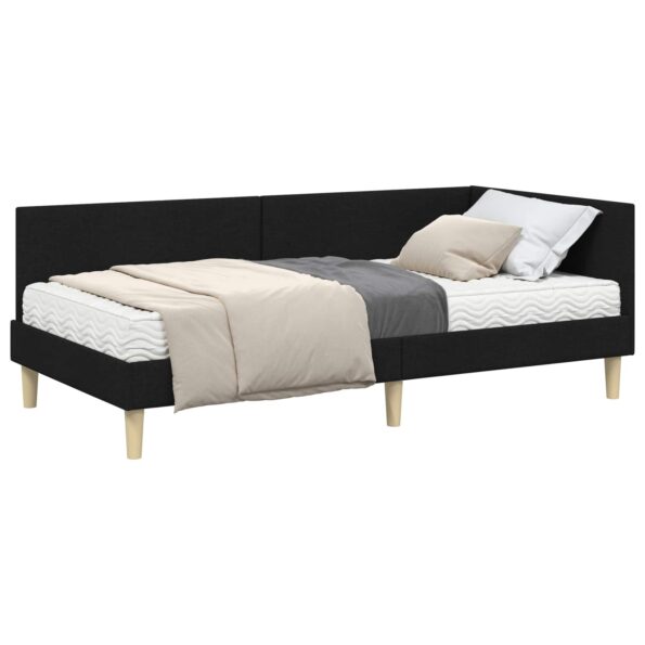 vidaXL Rohový rám postele s matracom Iný 2 pcs Zelená látka – Obrázok 2