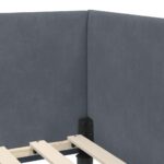 vidaXL Rohový rám postele s matracom Iný 2 pcs Sivá Zamat – Obrázok 10
