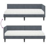 vidaXL Rohový rám postele s matracom Iný 2 pcs Sivá Zamat – Obrázok 12