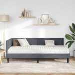vidaXL Rohový rám postele s matracom Iný 2 pcs Sivá Zamat – Obrázok 3