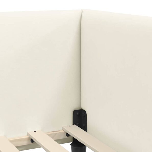 vidaXL Rohový rám postele s matracom Iný 2 pcs Krémová Zamat – Obrázok 10