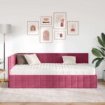 vidaXL Rohový rám postele s matracom 2 pcs Zelená Zamat – Obrázok 3