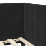 vidaXL Rohový rám postele s matracom 2 pcs Čierna Zamat – Obrázok 10