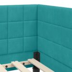vidaXL Rohový rám postele s matracom Tyrkysová 90 x 190 cm Zamat – Obrázok 10