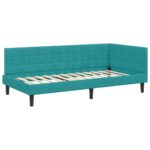 vidaXL Rohový rám postele s matracom Tyrkysová 90 x 190 cm Zamat – Obrázok 6