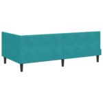 vidaXL Rohový rám postele s matracom Tyrkysová 90 x 190 cm Zamat – Obrázok 9