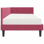 vidaXL Rohový rám postele s matracom 2 pcs Zelená Zamat – Obrázok 8