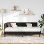 vidaXL Rohový rám postele s matracom 2 pcs Čierna Zamat – Obrázok 3