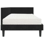 vidaXL Rohový rám postele s matracom 2 pcs Čierna Zamat – Obrázok 8