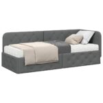 vidaXL Rohový rám postele Tmavo šedá 80 x 200 cm látka – Obrázok 3