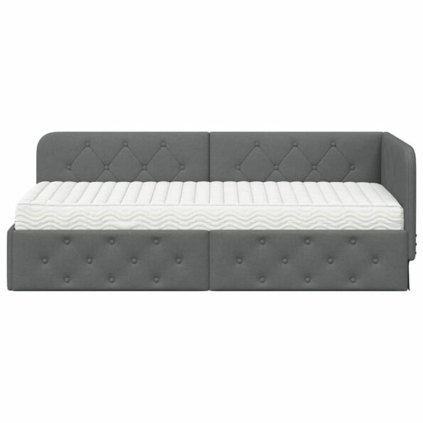 vidaXL Rohový rám postele Tmavo šedá 80 x 200 cm látka – Obrázok 5