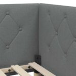 vidaXL Rohový rám postele Tmavo šedá 90 x 190 cm látka – Obrázok 10