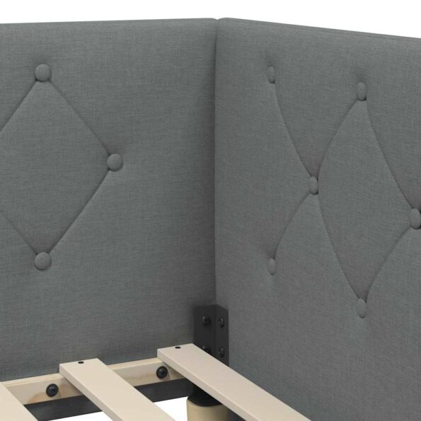 vidaXL Rohový rám postele Tmavo šedá 90 x 190 cm látka – Obrázok 10