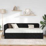 vidaXL Rohový rám postele Čierny 90 x 190 cm látka – Obrázok 4