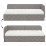 vidaXL Rohový rám postele Sivohnedá 90 x 190 cm látka – Obrázok 12