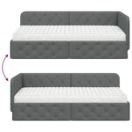 vidaXL Rohový rám postele Tmavo šedá 90 x 200 cm látka – Obrázok 12